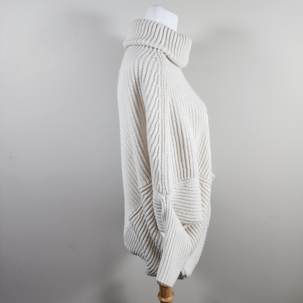 TWIK Simons Sweater Womens XS Rib Knit Batwing Asymmetric Slouch Shrug Statement - Picture 3 of 14